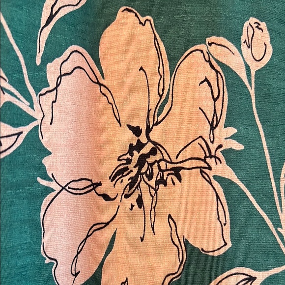 Forest Green and Pale Pink Long Sleeve Key-hole Neck Casual knit Dress - Picture 6 of 10